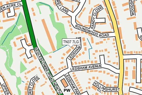 TN37 7LG map - OS OpenMap – Local (Ordnance Survey) TN37 7LG map - OS OpenMap – Local (Ordnance Survey)