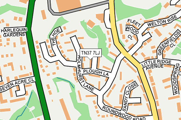 TN37 7LJ map - OS OpenMap – Local (Ordnance Survey) TN37 7LJ map - OS OpenMap – Local (Ordnance Survey)