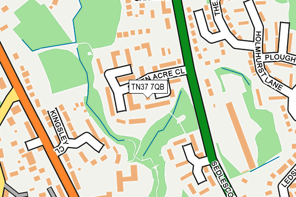 TN37 7QB map - OS OpenMap – Local (Ordnance Survey) TN37 7QB map - OS OpenMap – Local (Ordnance Survey)