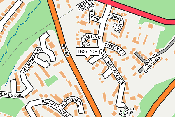 TN37 7QP map - OS OpenMap – Local (Ordnance Survey) TN37 7QP map - OS OpenMap – Local (Ordnance Survey)