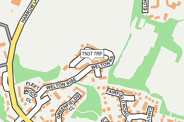 TN37 7RP map - OS OpenMap – Local (Ordnance Survey) TN37 7RP map - OS OpenMap – Local (Ordnance Survey)