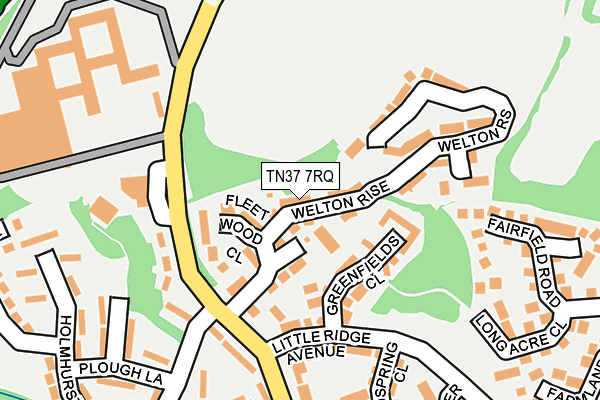 TN37 7RQ map - OS OpenMap – Local (Ordnance Survey) TN37 7RQ map - OS OpenMap – Local (Ordnance Survey)