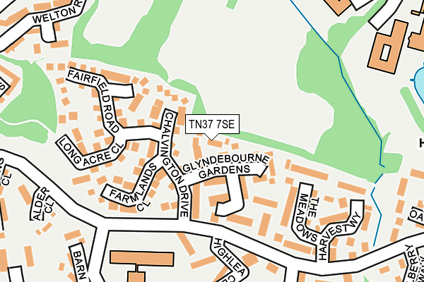 TN37 7SE map - OS OpenMap – Local (Ordnance Survey) TN37 7SE map - OS OpenMap – Local (Ordnance Survey)