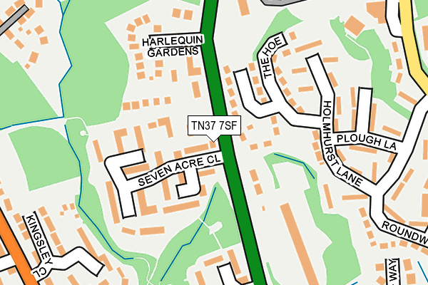 TN37 7SF map - OS OpenMap – Local (Ordnance Survey) TN37 7SF map - OS OpenMap – Local (Ordnance Survey)