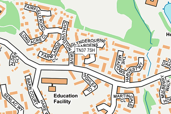 TN37 7SH map - OS OpenMap – Local (Ordnance Survey) TN37 7SH map - OS OpenMap – Local (Ordnance Survey)