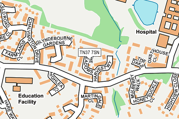 TN37 7SN map - OS OpenMap – Local (Ordnance Survey) TN37 7SN map - OS OpenMap – Local (Ordnance Survey)