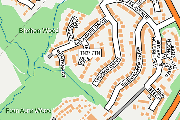 TN37 7TN map - OS OpenMap – Local (Ordnance Survey) TN37 7TN map - OS OpenMap – Local (Ordnance Survey)