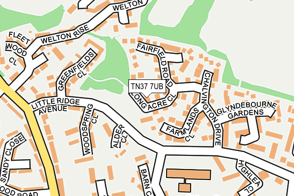 TN37 7UB map - OS OpenMap – Local (Ordnance Survey) TN37 7UB map - OS OpenMap – Local (Ordnance Survey)