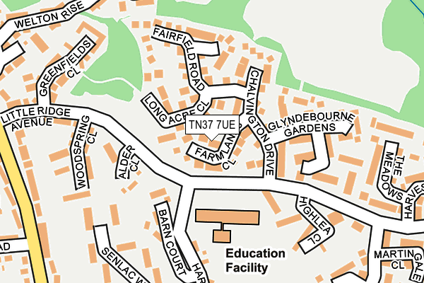 TN37 7UE map - OS OpenMap – Local (Ordnance Survey) TN37 7UE map - OS OpenMap – Local (Ordnance Survey)