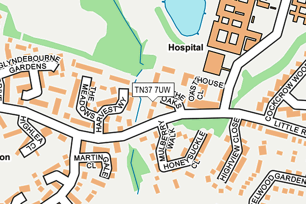 TN37 7UW map - OS OpenMap – Local (Ordnance Survey) TN37 7UW map - OS OpenMap – Local (Ordnance Survey)