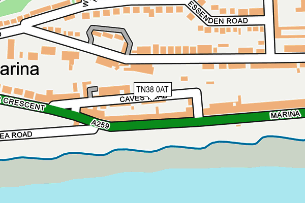 TN38 0AT map - OS OpenMap – Local (Ordnance Survey) TN38 0AT map - OS OpenMap – Local (Ordnance Survey)