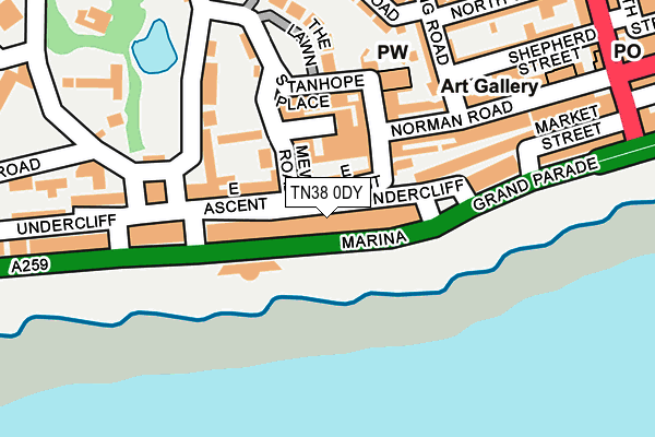 TN38 0DY map - OS OpenMap – Local (Ordnance Survey)