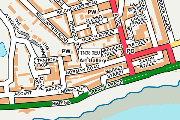 TN38 0EU map - OS OpenMap – Local (Ordnance Survey) TN38 0EU map - OS OpenMap – Local (Ordnance Survey)