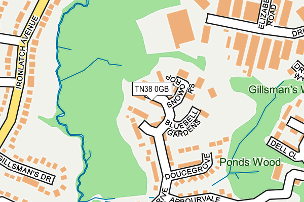 TN38 0GB map - OS OpenMap – Local (Ordnance Survey)