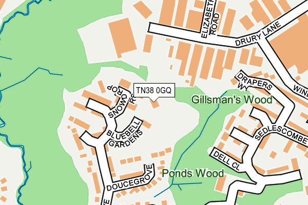 TN38 0GQ map - OS OpenMap – Local (Ordnance Survey) TN38 0GQ map - OS OpenMap – Local (Ordnance Survey)