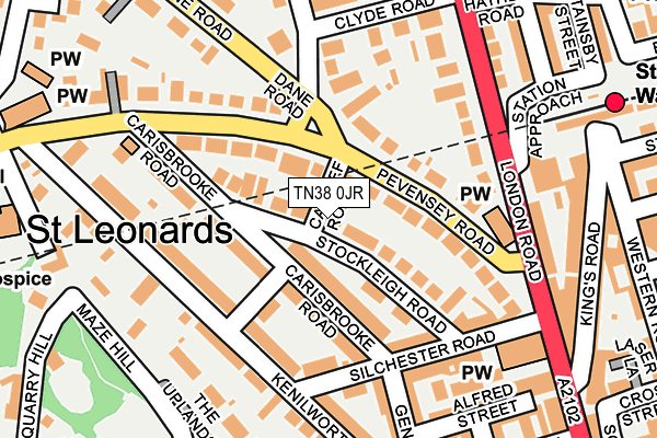 TN38 0JR map - OS OpenMap – Local (Ordnance Survey) TN38 0JR map - OS OpenMap – Local (Ordnance Survey)