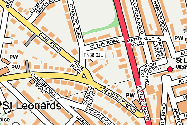 TN38 0JU map - OS OpenMap – Local (Ordnance Survey) TN38 0JU map - OS OpenMap – Local (Ordnance Survey)