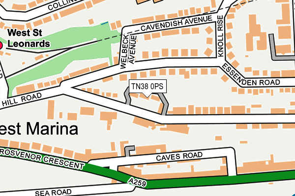 TN38 0PS map - OS OpenMap – Local (Ordnance Survey) TN38 0PS map - OS OpenMap – Local (Ordnance Survey)
