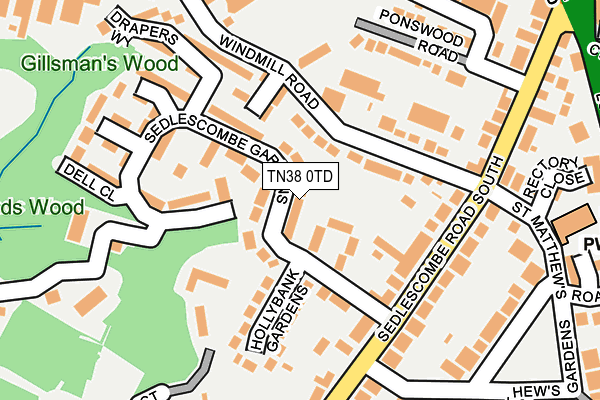 TN38 0TD map - OS OpenMap – Local (Ordnance Survey) TN38 0TD map - OS OpenMap – Local (Ordnance Survey)