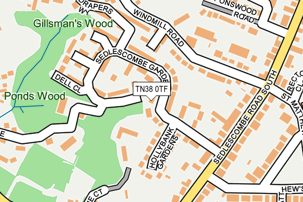 TN38 0TF map - OS OpenMap – Local (Ordnance Survey) TN38 0TF map - OS OpenMap – Local (Ordnance Survey)