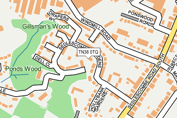 TN38 0TQ map - OS OpenMap – Local (Ordnance Survey) TN38 0TQ map - OS OpenMap – Local (Ordnance Survey)