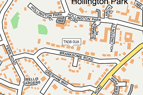 TN38 0UA map - OS OpenMap – Local (Ordnance Survey)