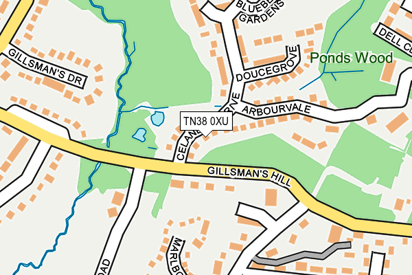TN38 0XU map - OS OpenMap – Local (Ordnance Survey) TN38 0XU map - OS OpenMap – Local (Ordnance Survey)