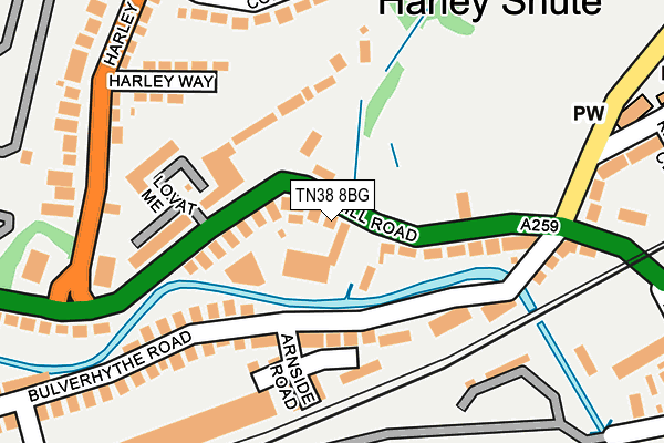 TN38 8BG map - OS OpenMap – Local (Ordnance Survey) TN38 8BG map - OS OpenMap – Local (Ordnance Survey)