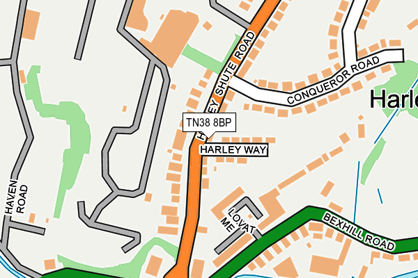 TN38 8BP map - OS OpenMap – Local (Ordnance Survey) TN38 8BP map - OS OpenMap – Local (Ordnance Survey)