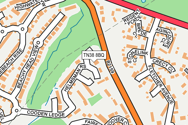 TN38 8BQ map - OS OpenMap – Local (Ordnance Survey) TN38 8BQ map - OS OpenMap – Local (Ordnance Survey)
