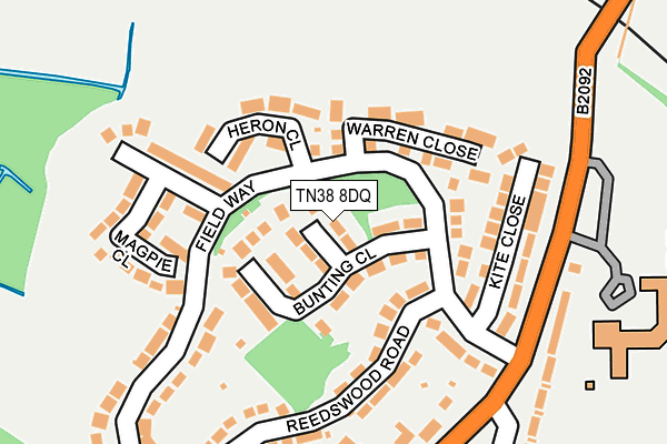 TN38 8DQ map - OS OpenMap – Local (Ordnance Survey) TN38 8DQ map - OS OpenMap – Local (Ordnance Survey)