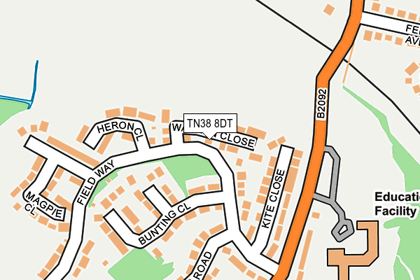 TN38 8DT map - OS OpenMap – Local (Ordnance Survey) TN38 8DT map - OS OpenMap – Local (Ordnance Survey)