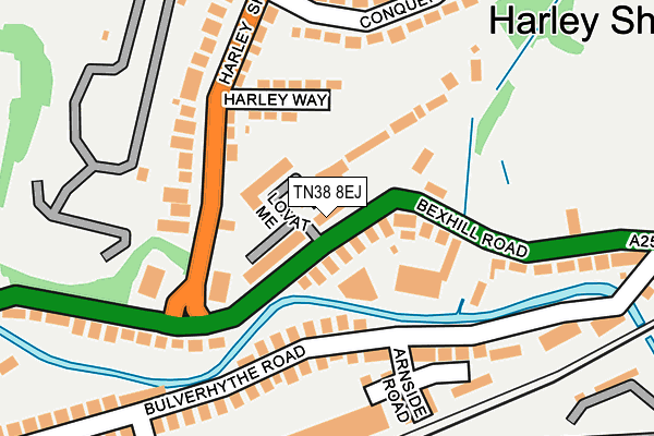 TN38 8EJ map - OS OpenMap – Local (Ordnance Survey) TN38 8EJ map - OS OpenMap – Local (Ordnance Survey)