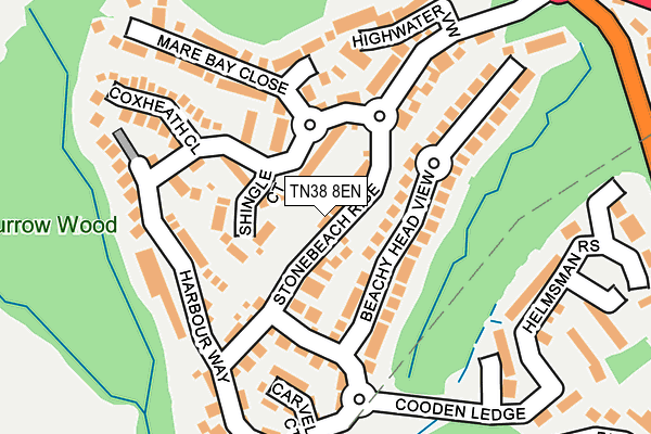 TN38 8EN map - OS OpenMap – Local (Ordnance Survey) TN38 8EN map - OS OpenMap – Local (Ordnance Survey)