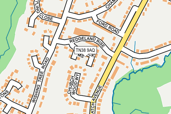 TN38 9AQ map - OS OpenMap – Local (Ordnance Survey) TN38 9AQ map - OS OpenMap – Local (Ordnance Survey)