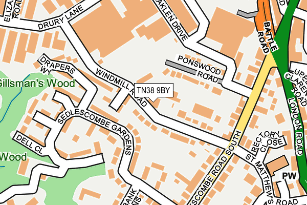 TN38 9BY map - OS OpenMap – Local (Ordnance Survey) TN38 9BY map - OS OpenMap – Local (Ordnance Survey)