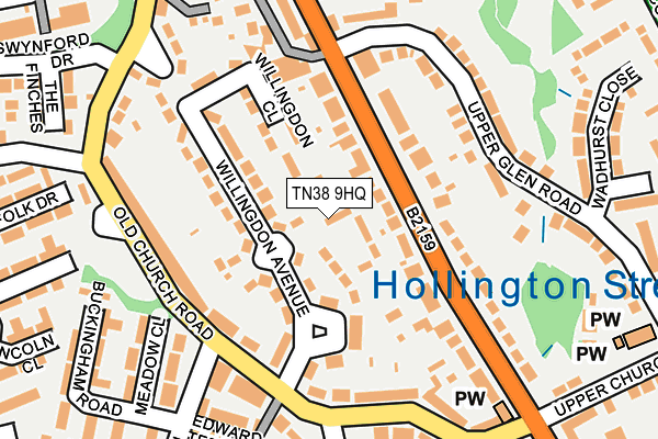 TN38 9HQ map - OS OpenMap – Local (Ordnance Survey) TN38 9HQ map - OS OpenMap – Local (Ordnance Survey)