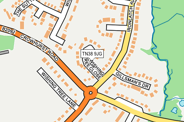 TN38 9JG map - OS OpenMap – Local (Ordnance Survey) TN38 9JG map - OS OpenMap – Local (Ordnance Survey)