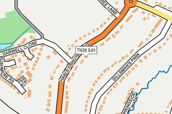 TN38 9JH map - OS OpenMap – Local (Ordnance Survey) TN38 9JH map - OS OpenMap – Local (Ordnance Survey)