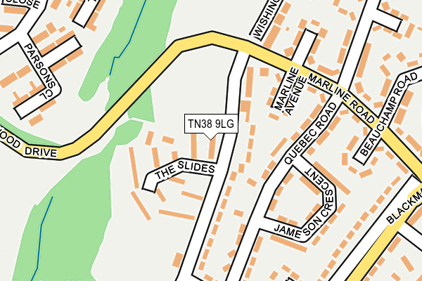 TN38 9LG map - OS OpenMap – Local (Ordnance Survey) TN38 9LG map - OS OpenMap – Local (Ordnance Survey)
