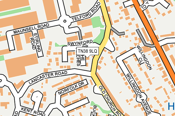 TN38 9LQ map - OS OpenMap – Local (Ordnance Survey) TN38 9LQ map - OS OpenMap – Local (Ordnance Survey)