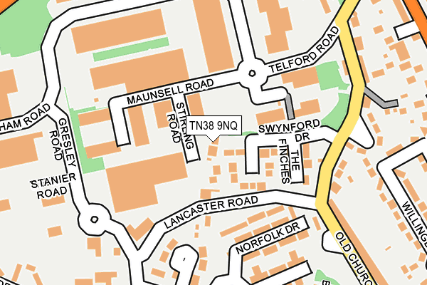 TN38 9NQ map - OS OpenMap – Local (Ordnance Survey) TN38 9NQ map - OS OpenMap – Local (Ordnance Survey)