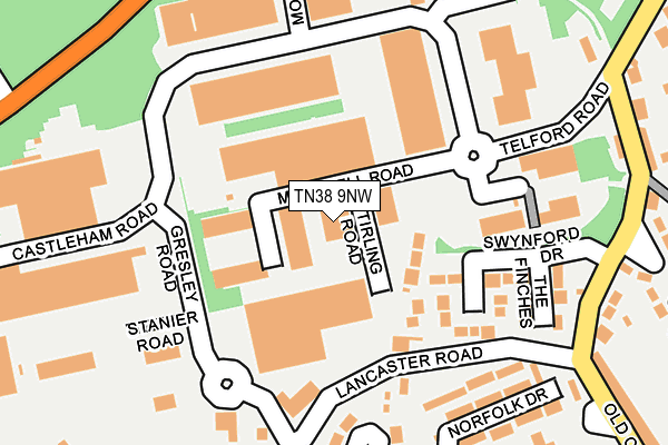 TN38 9NW map - OS OpenMap – Local (Ordnance Survey) TN38 9NW map - OS OpenMap – Local (Ordnance Survey)