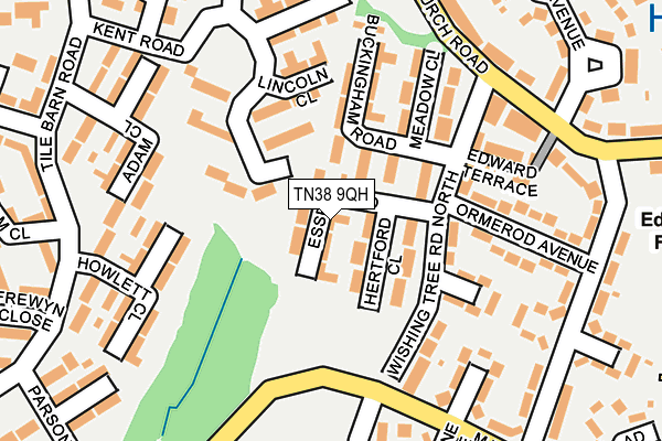 TN38 9QH map - OS OpenMap – Local (Ordnance Survey) TN38 9QH map - OS OpenMap – Local (Ordnance Survey)