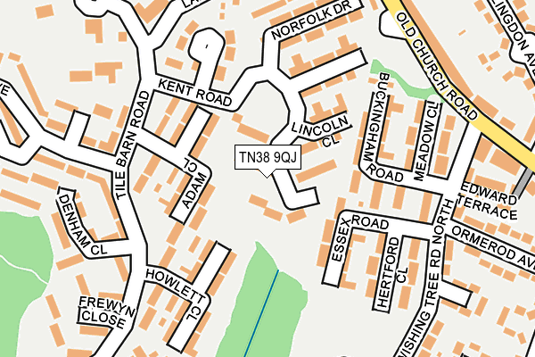 TN38 9QJ map - OS OpenMap – Local (Ordnance Survey) TN38 9QJ map - OS OpenMap – Local (Ordnance Survey)