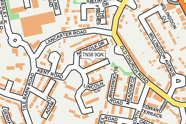TN38 9QN map - OS OpenMap – Local (Ordnance Survey) TN38 9QN map - OS OpenMap – Local (Ordnance Survey)