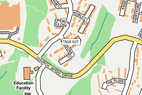 TN38 9QT map - OS OpenMap – Local (Ordnance Survey) TN38 9QT map - OS OpenMap – Local (Ordnance Survey)