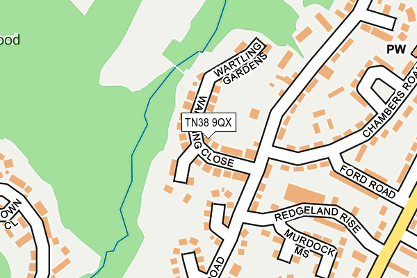TN38 9QX map - OS OpenMap – Local (Ordnance Survey) TN38 9QX map - OS OpenMap – Local (Ordnance Survey)