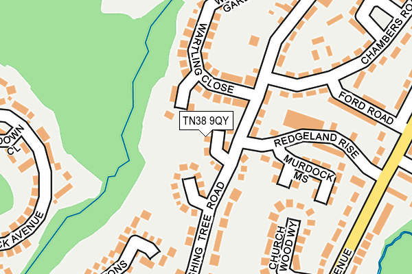 TN38 9QY map - OS OpenMap – Local (Ordnance Survey) TN38 9QY map - OS OpenMap – Local (Ordnance Survey)