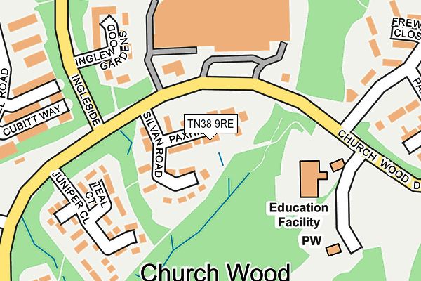 TN38 9RE map - OS OpenMap – Local (Ordnance Survey)